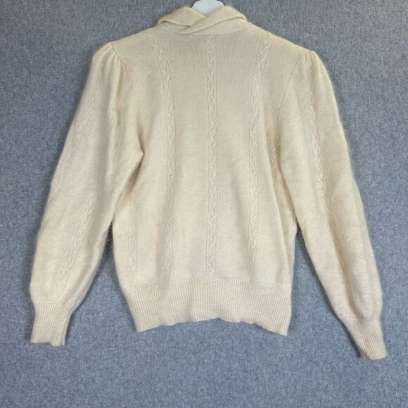 Vintage Adele Joyce Petite Medium Button Front Cardigan Sweater Lambswool Angora - Picture 7 of 8